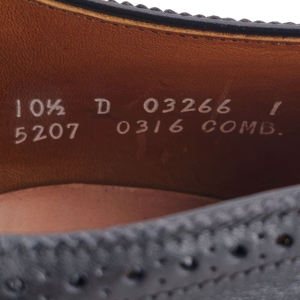 Vintage Allen Edmonds Dress Shoes Men's 10.5D Black Leather Cap-toe Oxfords USA - Picture 6 of 11